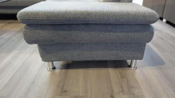 Arco Ecksofas|Ecksofa Chronos Stoff Medusa Rauchblau Grau Blau Metallfuß M01 Poliert Armlehne Klappbar Inklusive Kopfstütze