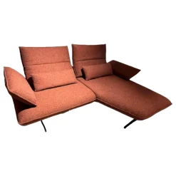 Koinor Ecksofas|Ecksofa Ciao Bezug 16 Luando Rostbraun Rot Kupfer Braun Füße Metall Schwarz Pulverbeschichtet Mit Verstellungen Inklusive 2 Nierenkissen