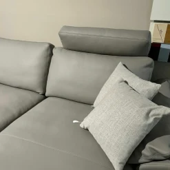 Erpo Ecksofas|Ecksofa Classics 960 43.200 Kiesel Kufe Hochglanz mit Kopfstütze