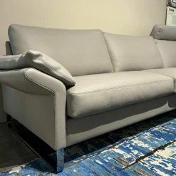 Erpo Ecksofas|Ecksofa Classics 960 43.200 Kiesel Kufe Hochglanz mit Kopfstütze