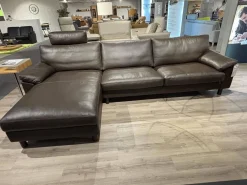 Erpo Ecksofas|Ecksofa Classics 650 Leder 42.089 Mocca Braun Fuß CL40 Wenge
