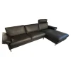 Erpo Ecksofas|Ecksofa Classics 960 Leder 43.059 Anthrazit Kufe Hochglanz mit Relaxfunktion