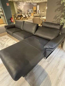 Erpo Ecksofas|Ecksofa Classics 960 Leder 43.059 Anthrazit Kufe Hochglanz mit Relaxfunktion
