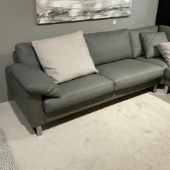 Erpo Ecksofas|Ecksofa Classics 500 Leder 43 Grau 570 mit Kopfstütze