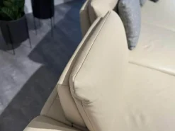 Contur Ecksofas|Ecksofa Collina Leder WP Ecru L50 Beige Metallfüße Gebürstet Inklusive Kopfstütze