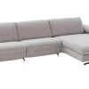 himolla Ecksofas|Ecksofa Comfortmaster Spektra 1487 Stoff Loop 02 Jet Hellgrau Metallkufe Anthrazit Motorisch Verstellbar