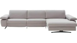 himolla Ecksofas|Ecksofa Comfortmaster Spektra 1487 Stoff Loop 02 Jet Hellgrau Metallkufe Anthrazit Motorisch Verstellbar