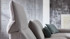 himolla Ecksofas|Ecksofa Comfortmaster Spektra 1487 Stoff Loop 02 Jet Hellgrau Metallkufe Anthrazit Motorisch Verstellbar