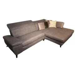 Steinpol Ecksofas|Ecksofa Concerto Stoff Bullus Anthrazit Füße Chrom Schwarz Inklusive Kissen