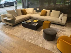 Minotti Ecksofas|Ecksofa Connery Stoff Bright 01 Bianco Cat. H Weiß