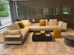 Minotti Ecksofas|Ecksofa Connery Stoff Bright 01 Bianco Cat. H Weiß