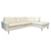 COR Ecksofas|Ecksofa Conseta Bodenfrei Stoff 7149 Weiß Schmalfüße F04 Feinstruktur Stahl Mit Filtgleiter