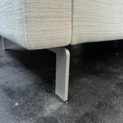 COR Ecksofas|Ecksofa Conseta Bodenfrei Stoff 7149 Weiß Schmalfüße F04 Feinstruktur Stahl Mit Filtgleiter