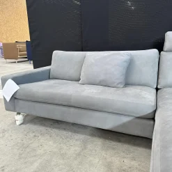 COR Ecksofas|Ecksofa Conseta Leder 682 Elefantengrau Schmalfuß Edelstahl Inklusive Kopfstütze Und 2 Armlehnenkissen