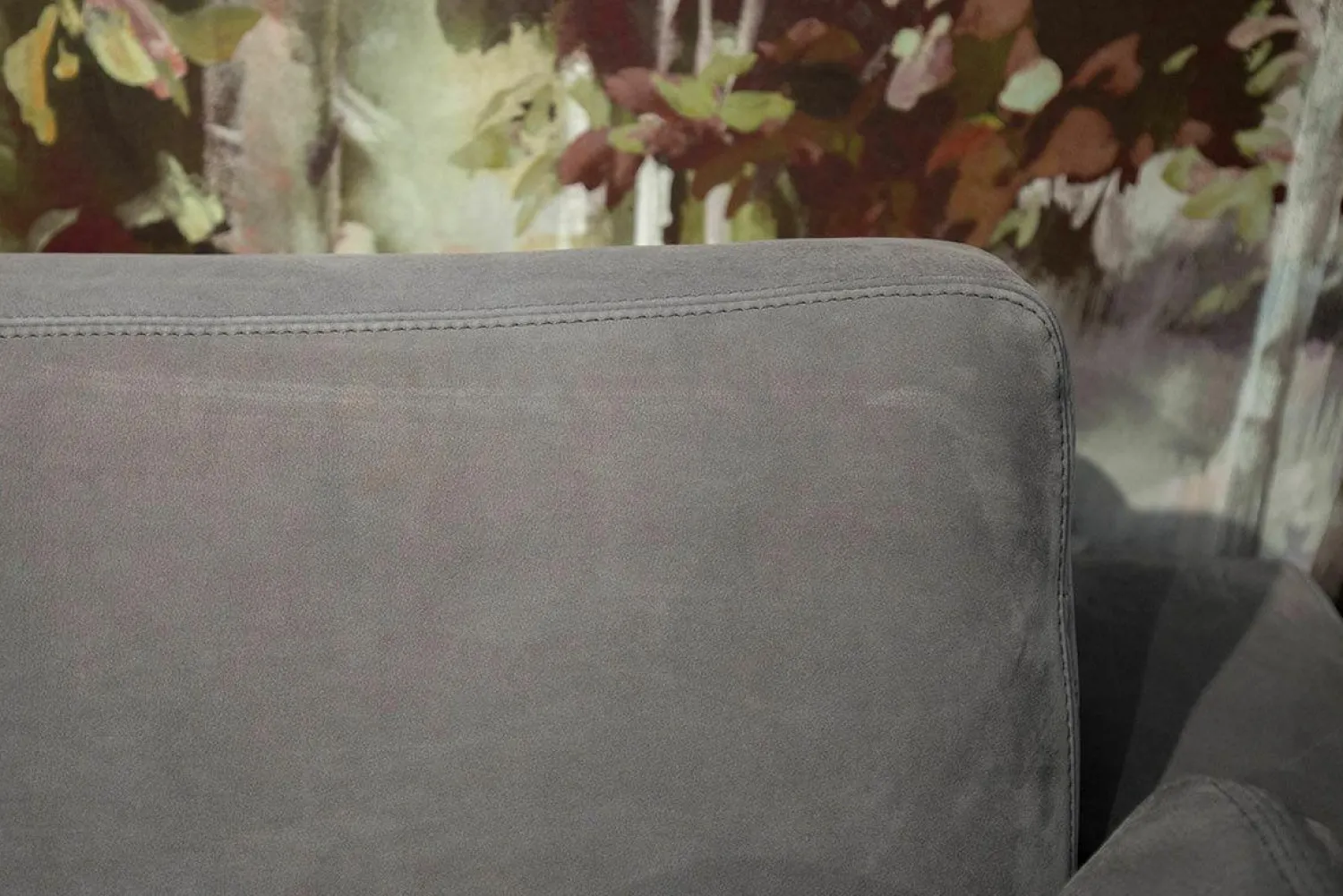 COR Ecksofas|Ecksofa Conseta Leder Puro 681 Graphitgrau mit 2 Armlehnkissen