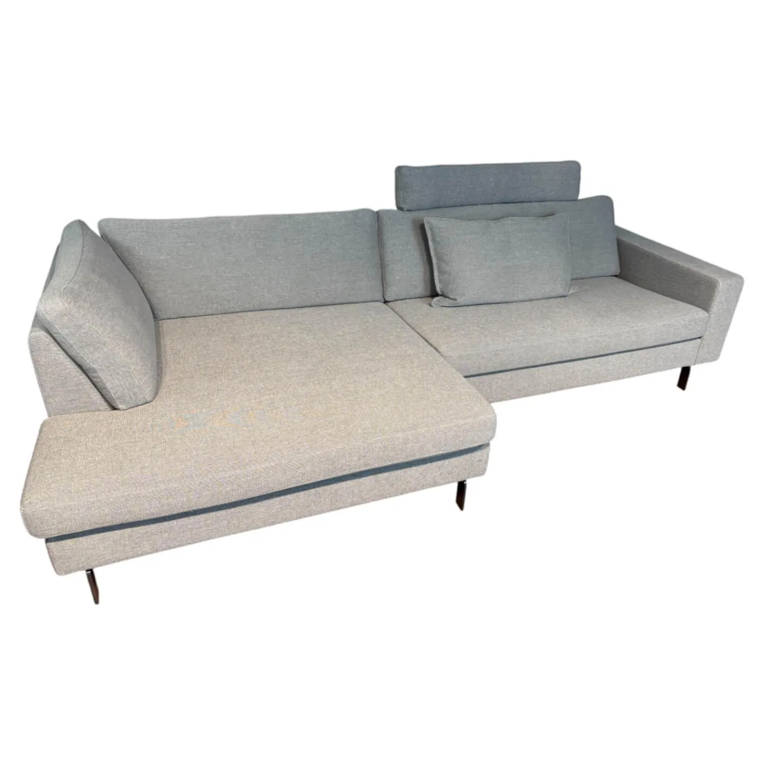 COR Ecksofas|Ecksofa Conseta Stoff 9131 Anthrazit mit Kissen und Kopfstütze