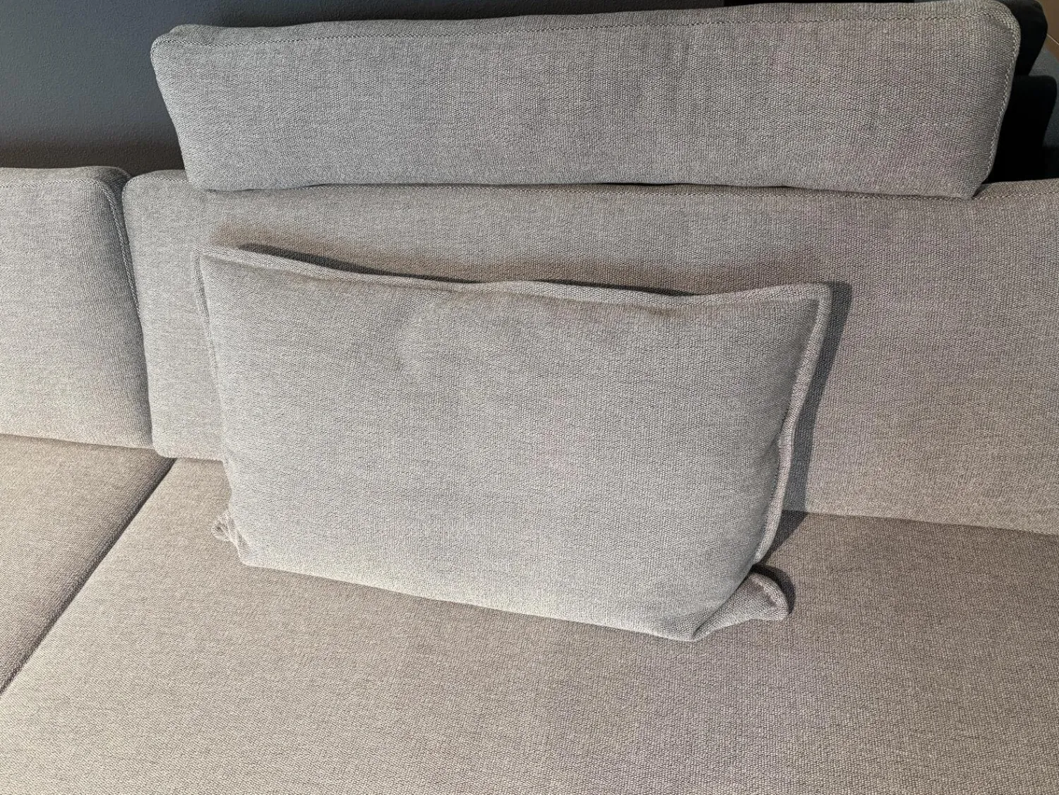 COR Ecksofas|Ecksofa Conseta Stoff 9131 Anthrazit mit Kissen und Kopfstütze