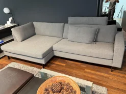 COR Ecksofas|Ecksofa Conseta Stoff 9131 Anthrazit mit Kissen und Kopfstütze