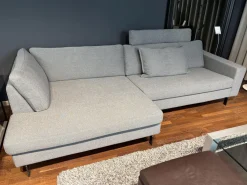 COR Ecksofas|Ecksofa Conseta Stoff 9131 Anthrazit mit Kissen und Kopfstütze