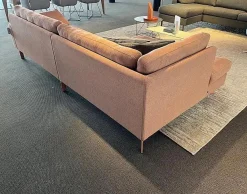 COR Ecksofas|Ecksofa Conseta Stoff 9121 Flamingo Rosa Schmalfuß Metall Lack 3012 Rosa Inklusive Kissen
