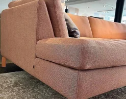 COR Ecksofas|Ecksofa Conseta Stoff 9121 Flamingo Rosa Schmalfuß Metall Lack 3012 Rosa Inklusive Kissen