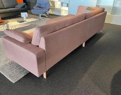 COR Ecksofas|Ecksofa Conseta Stoff 9121 Flamingo Rosa Schmalfuß Metall Lack 3012 Rosa Inklusive Kissen