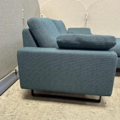 COR Ecksofas|Ecksofa Conseta Stoff 8195 Petrol Blau Gestell Metallkufen Schwarzbraun