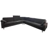 COR Ecksofas|Ecksofa Conseta Stoff 8078 Tabak Anthrazit Metallkufe F04 Stahl Feinstruktur Mit Kopfstütze