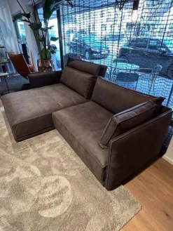 IP Design Ecksofas|Ecksofa Cube Lounge Stoff Boxter CA1038 075 Braun Grau Gleiter Kunstoff Schwarz Inklusive Kissen