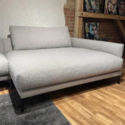 Contur Ecksofas|Ecksofa Cuneo 60 Bezug Stoff Verati Silvera 19 Greige Grau Metallfüße Schwarz Lackiert