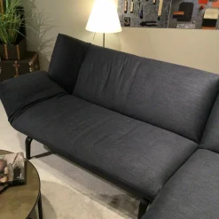 Leolux Ecksofas|Ecksofa Devon Stoff 23164 Fay Ocean Blau Füße Granit Grau Matt