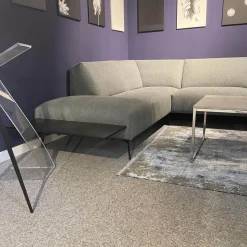 DFM Ecksofas|Ecksofa Diego Stoff Remi 158 Niagara Grau Inklusive Holzablage
