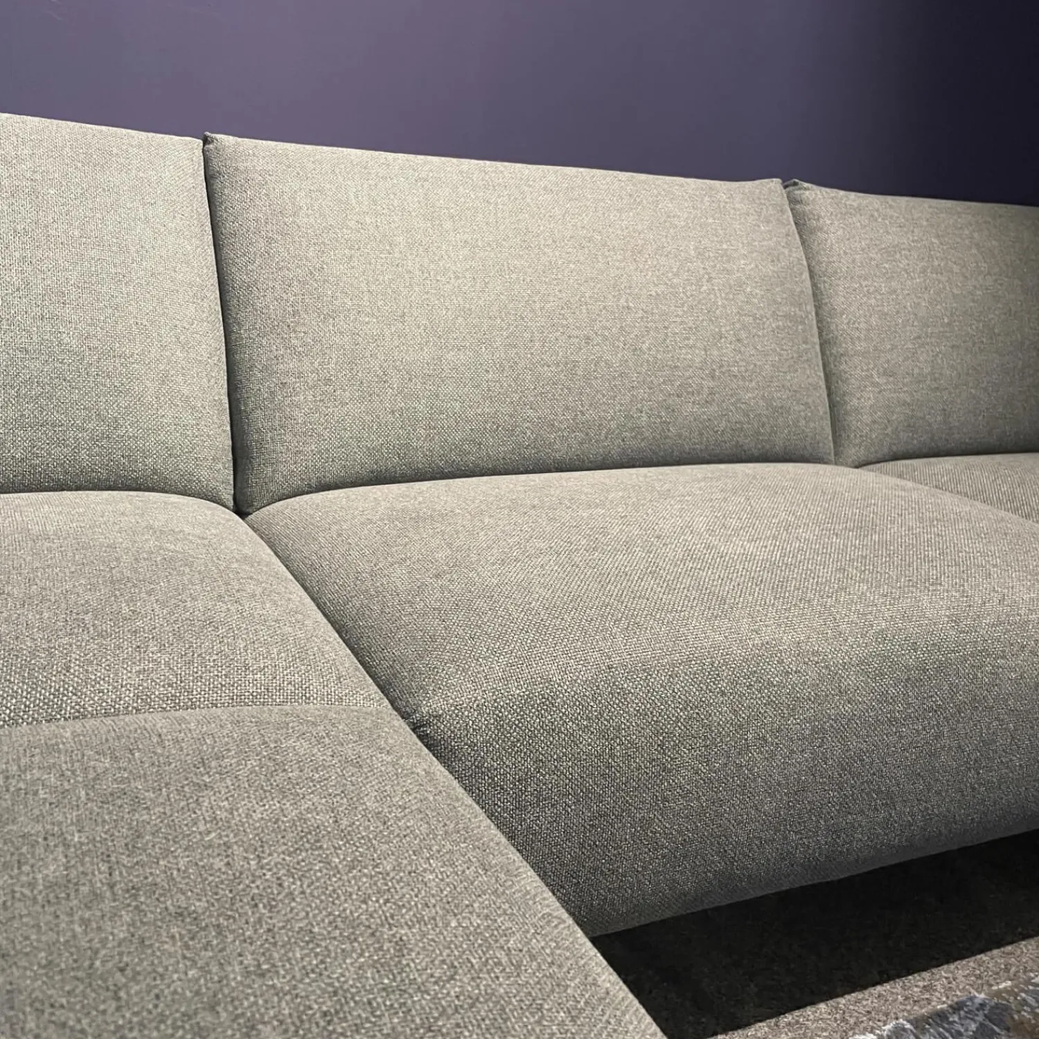 DFM Ecksofas|Ecksofa Diego Stoff Remi 158 Niagara Grau Inklusive Holzablage