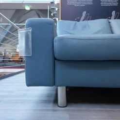 Stressless Ecksofas|Ecksofa E 200 Leder Paloma Sparrow Blue Blau Füße Metall Mit Kopfstütze