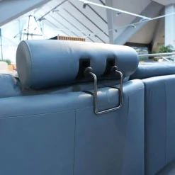 Stressless Ecksofas|Ecksofa E 200 Leder Paloma Sparrow Blue Blau Füße Metall Mit Kopfstütze