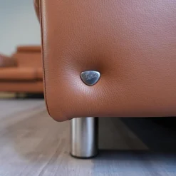 Stressless Ecksofas|Ecksofa E600 Leder Noblesse 37 Tigereye Braun Stahlfuß Mit Kissen Und Kopfstützen