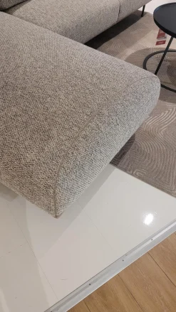 Jori Ecksofas|Ecksofa Eden JR 1800 Stoff Thuile C0003 Grau Füße Metall Bronze Matt Mit Verstellbaren Armlehnen