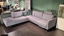 Rolf Benz Ecksofas|Ecksofa Ego Stoff 26.267 Graphitgrau mit 4 Kissen und Nackenstütze