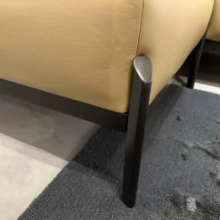 Leolux Ecksofas|Ecksofa Enna Leder 17882 Ceras 8290 Argile Füße Epoxy E2200 Nuit Silk