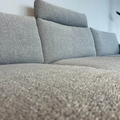Leolux Ecksofas|Ecksofa Enna Stoff Mondo 007 Piombo Grau Gestell Epoxy Granite Anthrazit Matt Inklusive Kopfstütze
