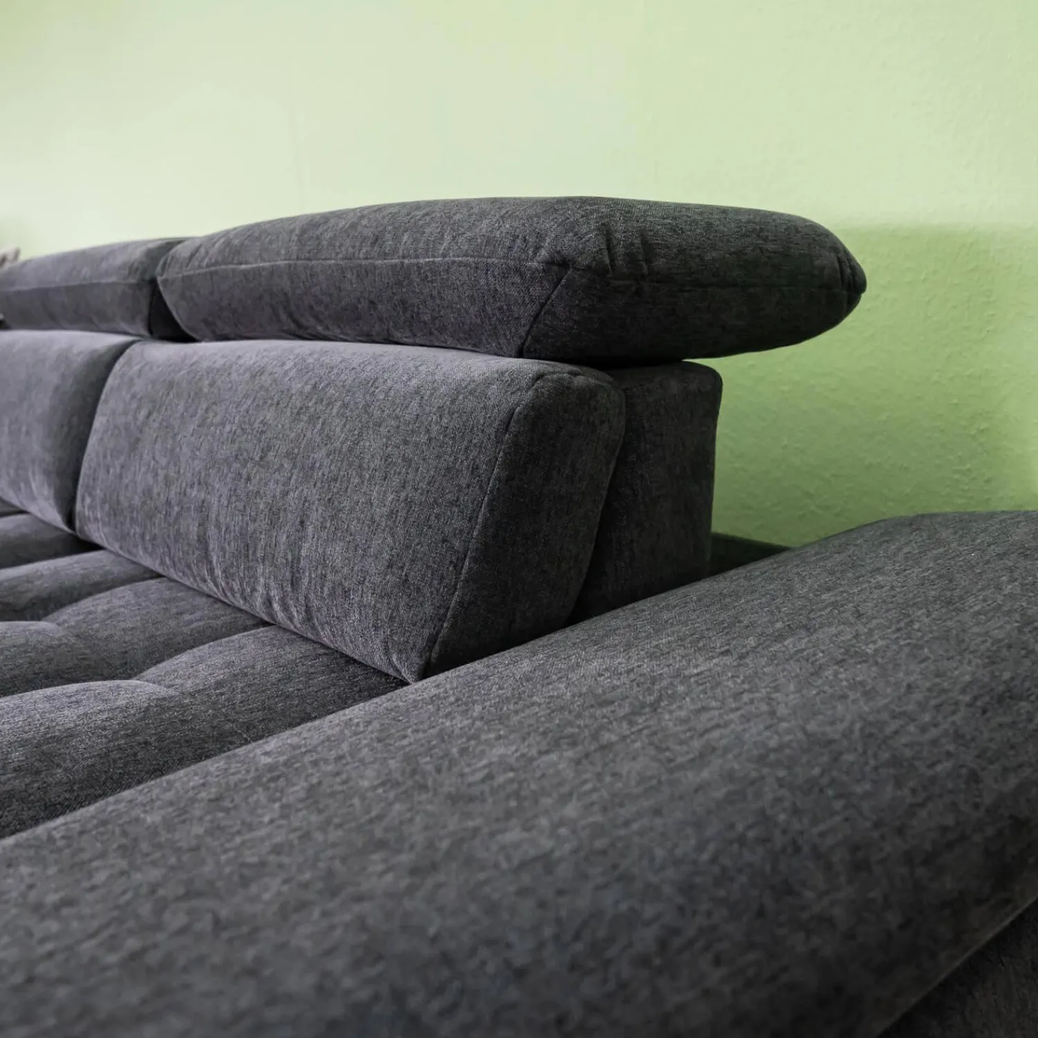 Dietsch Ecksofas|Ecksofa Family Style Stoff Guard Graphit 66 Metallfüße 4.26 Silber Inklusive Verstellungen