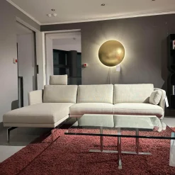 Intertime Ecksofas|Ecksofa Frame Stoff Danio Sand Creme Flachstahlfuß Chrom Glänzend Mit Klappbaren Armlehnen