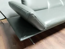 Koinor Ecksofas|Ecksofa Francis Leder C Classic Pepper Grau Metallkufe Nickel