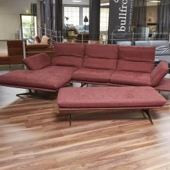 Koinor Ecksofas|Ecksofa Francis Stoff 10 Impression 49 Metallkufe Pulverbeschichtet Matt Schwarz