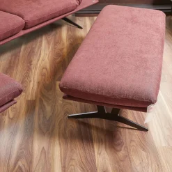 Koinor Ecksofas|Ecksofa Francis Stoff 10 Impression 49 Metallkufe Pulverbeschichtet Matt Schwarz