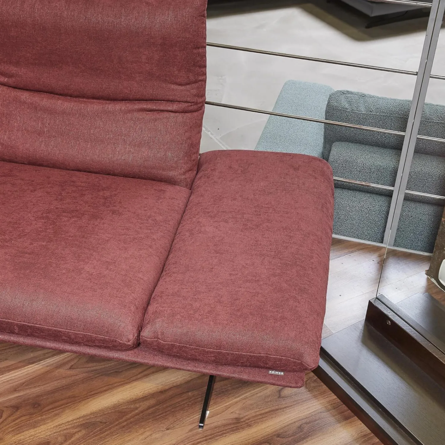 Koinor Ecksofas|Ecksofa Francis Stoff 10 Impression 49 Metallkufe Pulverbeschichtet Matt Schwarz