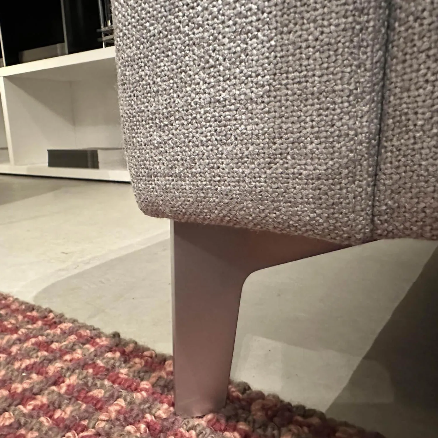 Erpo Ecksofas|Ecksofa GA400 Stoff Ruig Lichtgrau 2026 09 Grau Metallfuß Matt Verchromt Mit Hocker Und Kissen