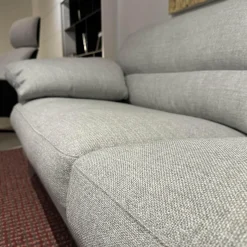 Erpo Ecksofas|Ecksofa GA400 Stoff Ruig Lichtgrau 2026 09 Grau Metallfuß Matt Verchromt Mit Hocker Und Kissen