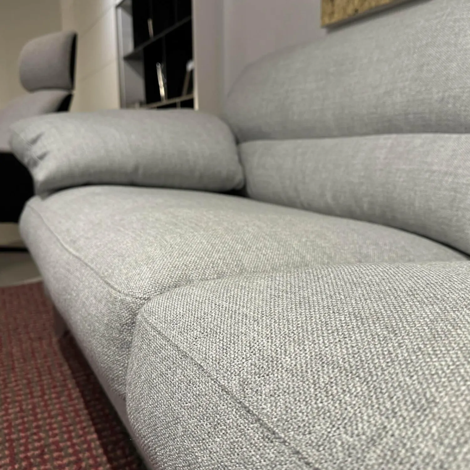 Erpo Ecksofas|Ecksofa GA400 Stoff Ruig Lichtgrau 2026 09 Grau Metallfuß Matt Verchromt Mit Hocker Und Kissen