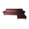 Activineo Ecksofas|Ecksofa Garbo Stoff VZP Bordeaux Rot Metallkufe Schwarz Matt Mit Manuelle Kopfteilverstellung